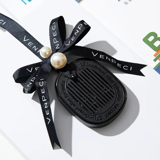 Elegant Car Air Freshener with Pearl and Ribbon Design