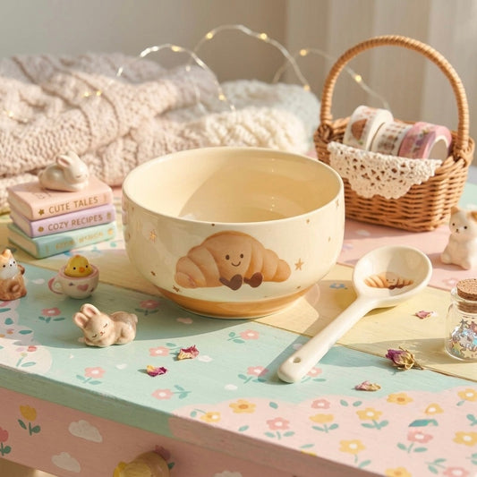 Cute Croissant Ceramic Tableware Set
