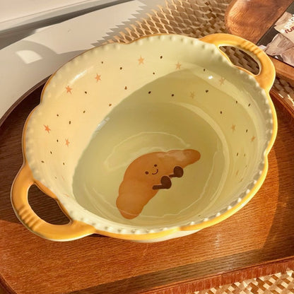 Cute Croissant Ceramic Tableware Set