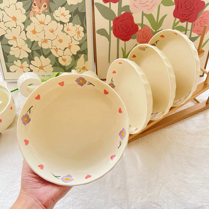 Hand-Painted Wisteria Flower Ceramic Plate
