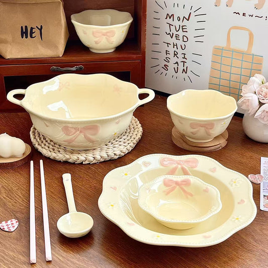cottagecore-dinnerware-cream-ceramic-plate-set