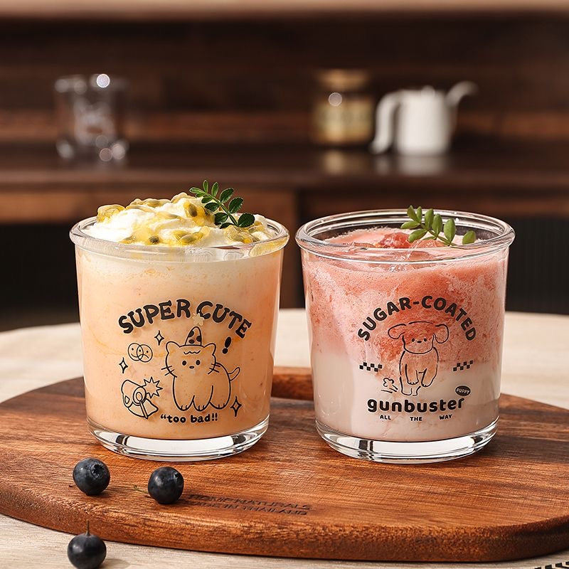 Cute Animal-Themed Glass Cup
