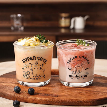 Cute Animal-Themed Glass Cup