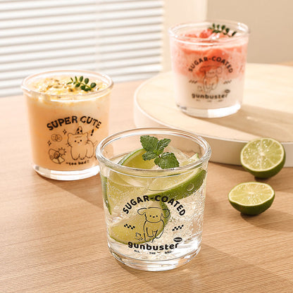 Cute Animal-Themed Glass Cup