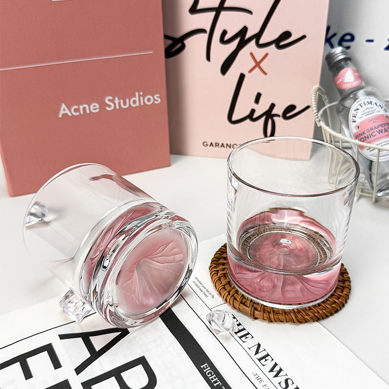 Pink Mountain Whiskey Glass