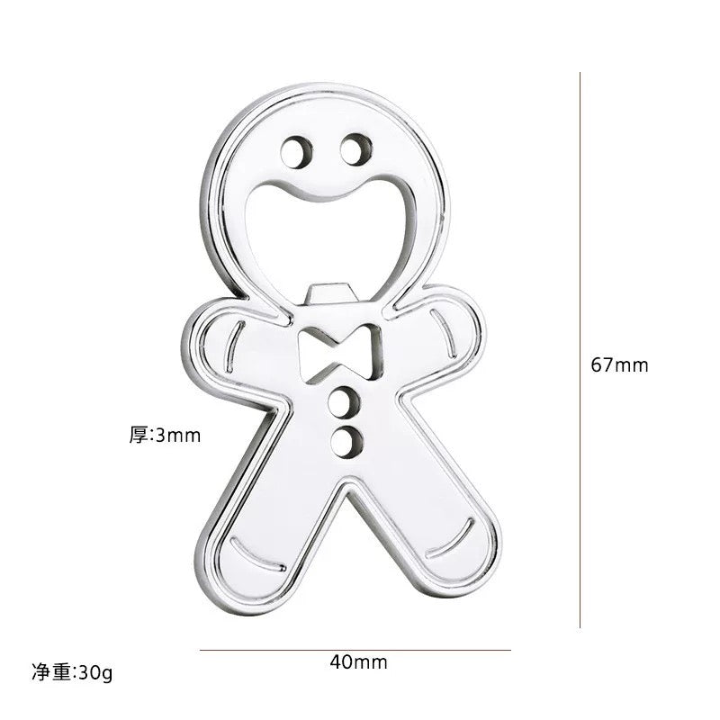 Gingerbread Man Bottle Opener with Magnets