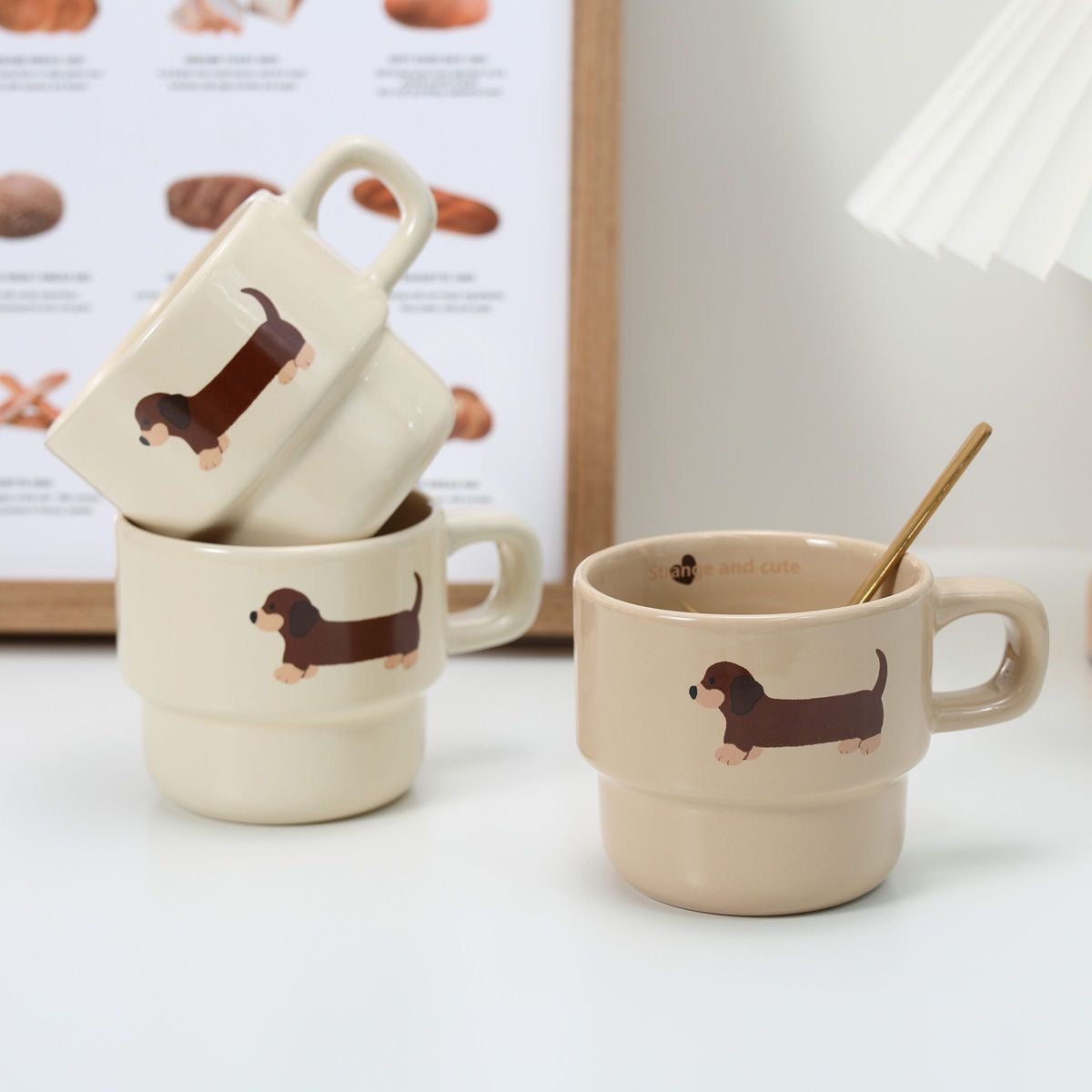 Cute Dachshund Stackable Ceramic Mug